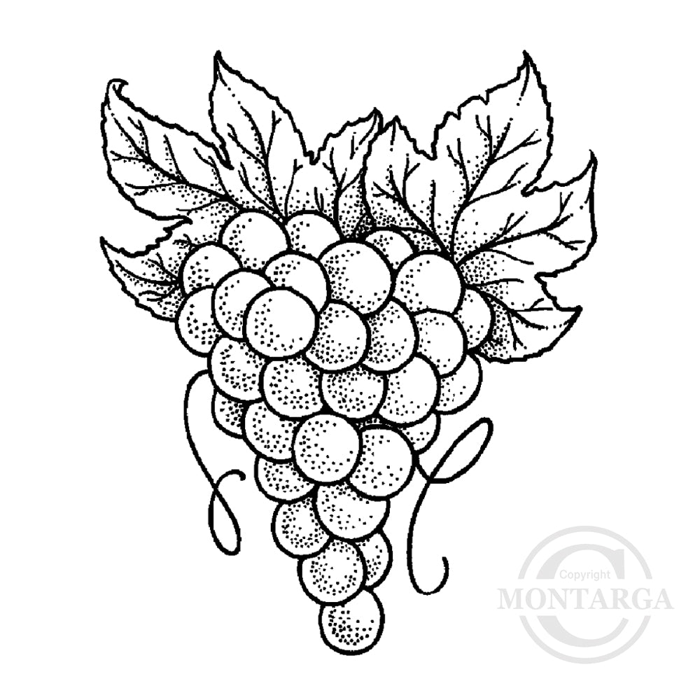 1857 G - Grapes Rubber Stamp