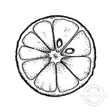 1874 A or C - Citrus Slice Rubber Stamp