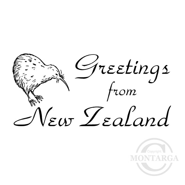 1947 B - Greetings from New Zealand Rubber Stamp