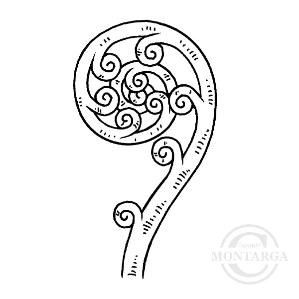 1960 E or GG - Fern Frond Rubber Stamp