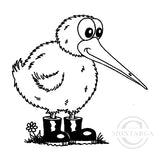 1971 D - Kiwi in Gumboots Rubber Stamp