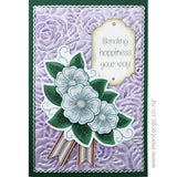 Card Sample - Purple + green flower card