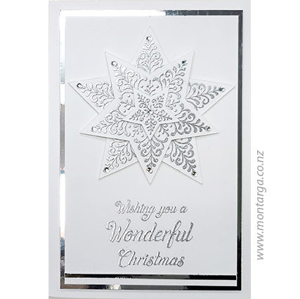 Card Sample - Filigree Star - White and Silver