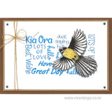 1307 G Flying Pīwakawaka Fantail Rubber Stamp