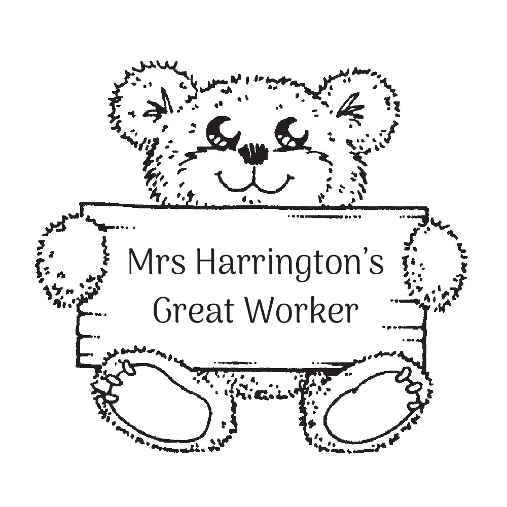 2066 D Teddy - Personalised Teacher Rubber Stamp