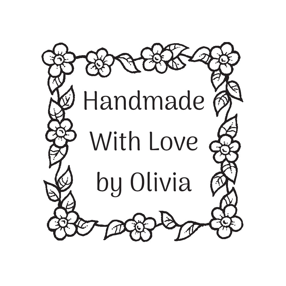 2093 C Floral Frame- Personalised Rubber Stamp