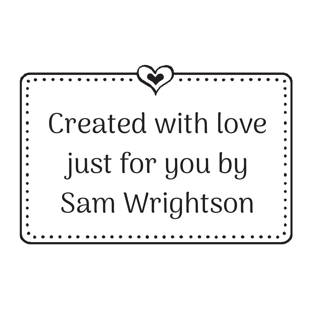 2099 E Heart Frame - Personalised Rubber Stamp
