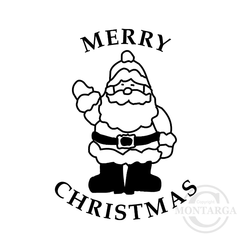 2103 C - Merry Christmas Santa, Father Christmas Rubber Stamp