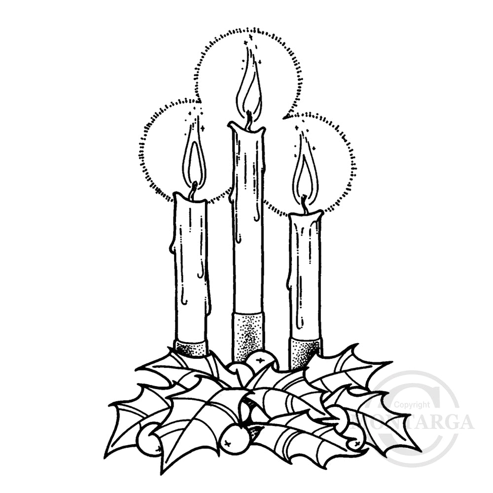 2124 G - Candles Rubber Stamp