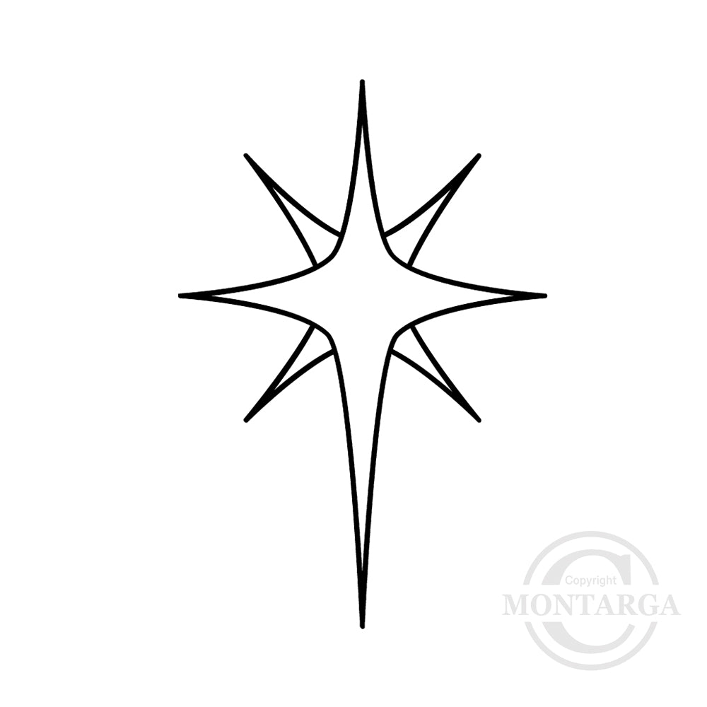 2128 A or D - Christmas Star Rubber Stamp