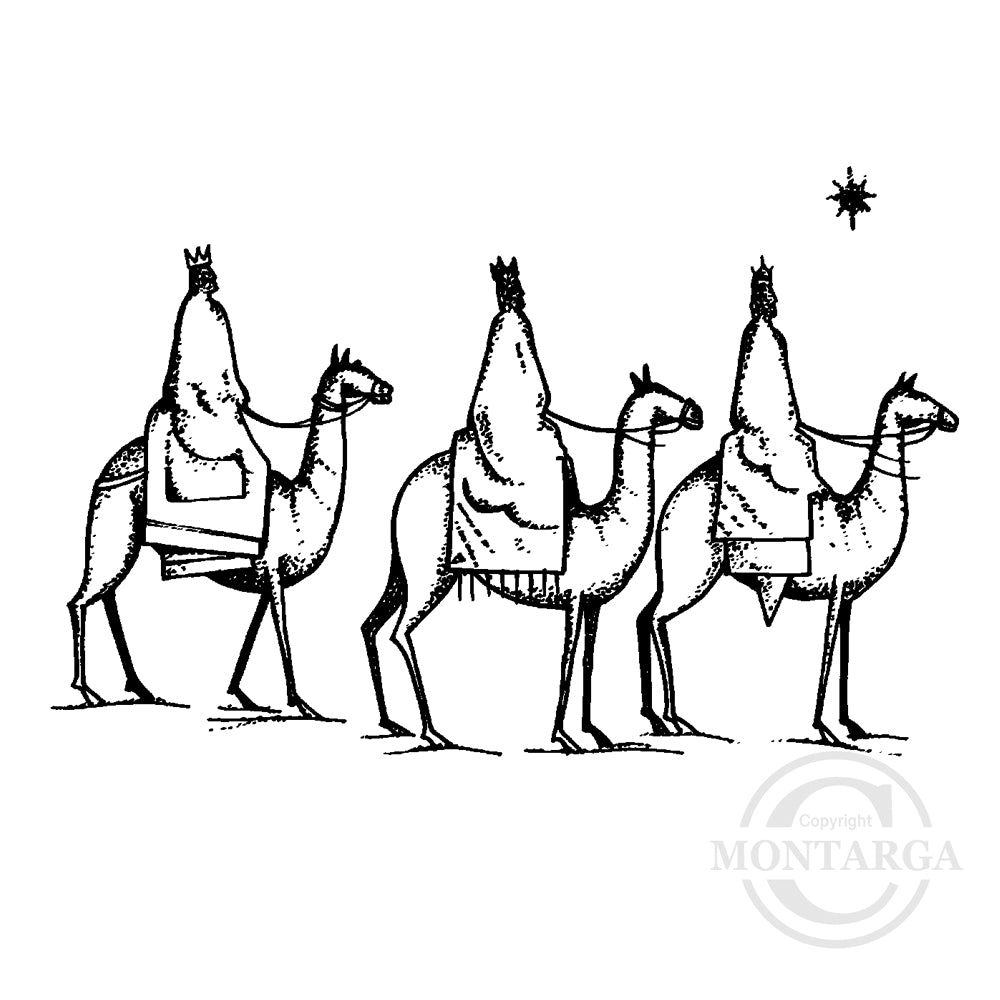 2145 E or GG Wise Men Camels Rubber Stamp