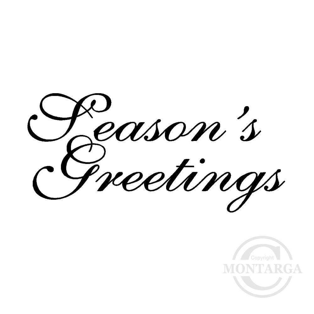 2160 B - Seasons Greetings Wording Rubber Stamp