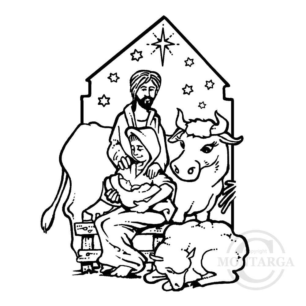 2170 G - Nativity Rubber Stamp