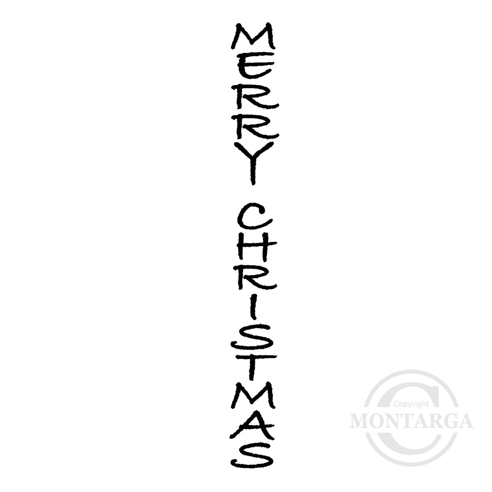 2185 BB - Vertical Merry Christmas Wording Rubber Stamp