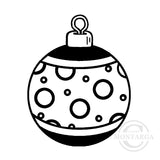 2192 C or F - Christmas Ball - Spots Rubber Stamp