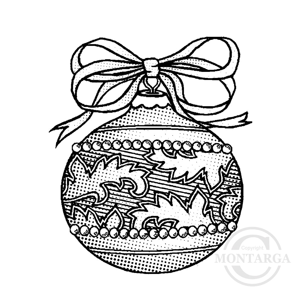 2196 D - Christmas Ball Rubber Stamp