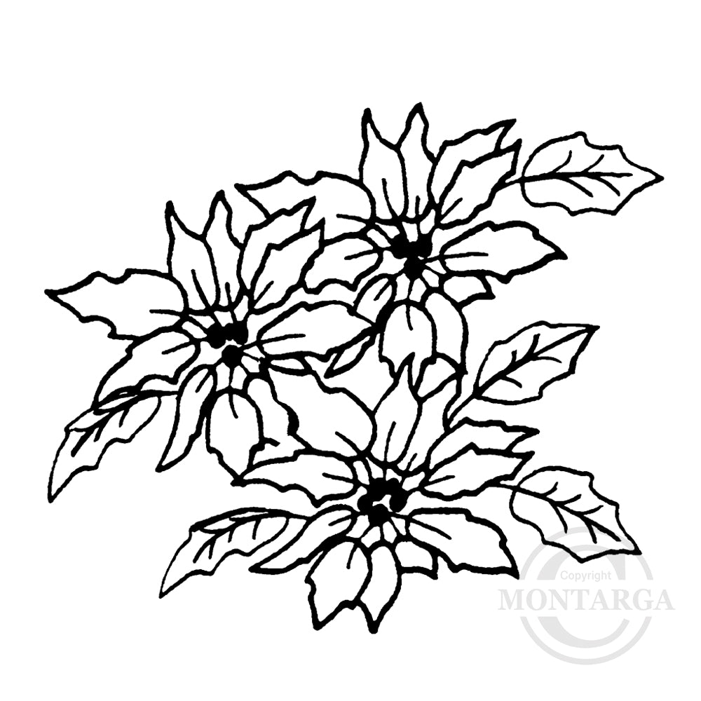 2219 G - Poinsettia Rubber Stamp