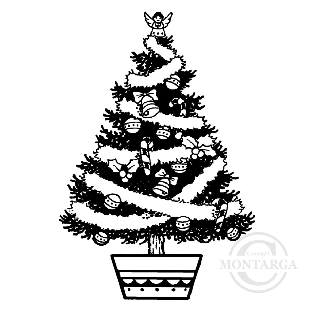 2233 GG - Christmas Tree Rubber Stamp