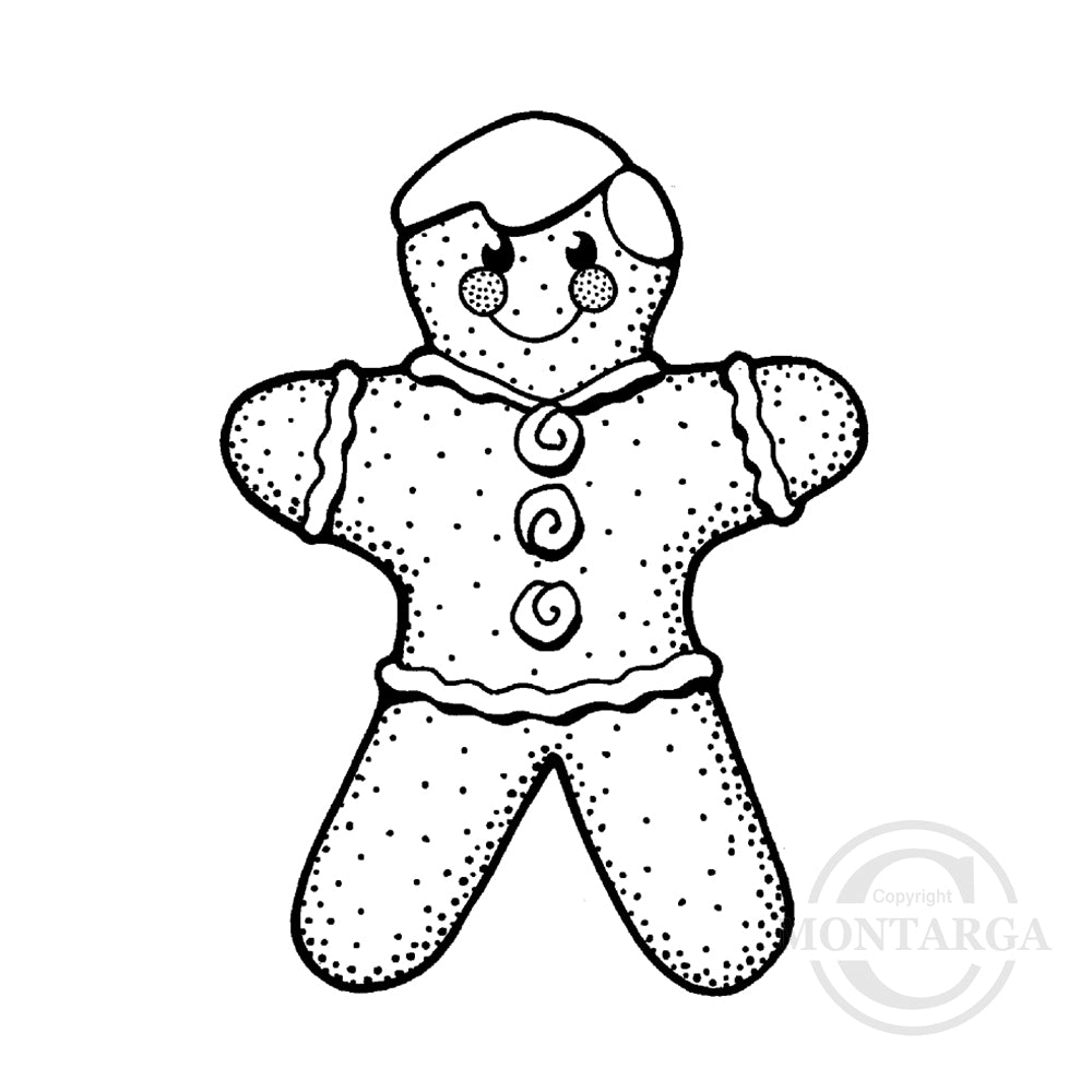 2234 D - Gingerbread Man Rubber Stamp