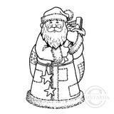 2236 GG or G - Patchwork Santa, Father Christmas Rubber Stamp