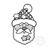 2238 E - Santa, Father Christmas Head Rubber Stamp