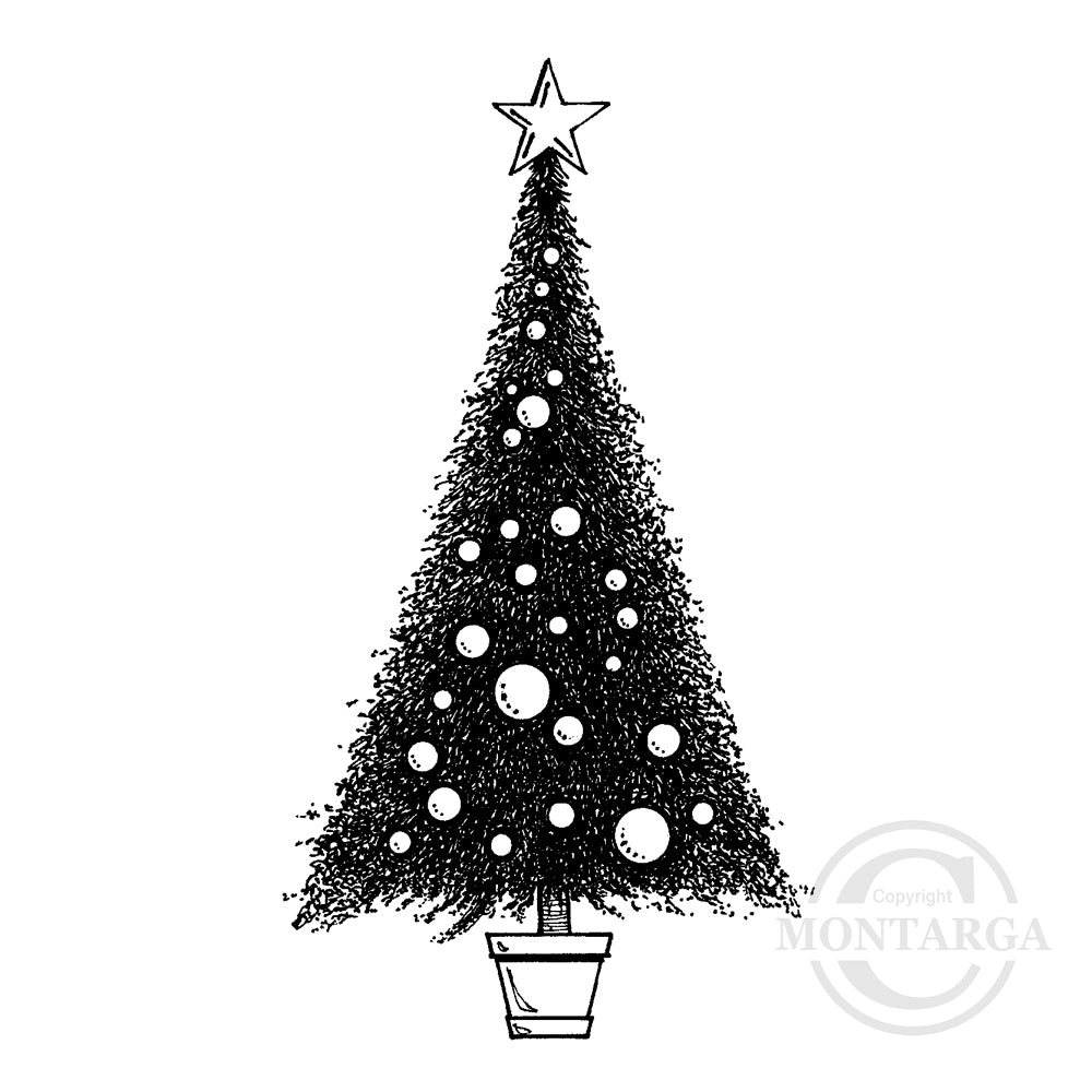 2240 FF - Christmas Tree Rubber Stamp