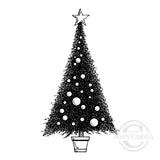 2240 FF - Christmas Tree Rubber Stamp