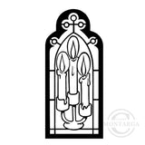 2265 FF - Stained Glass Window Rubber Stamp