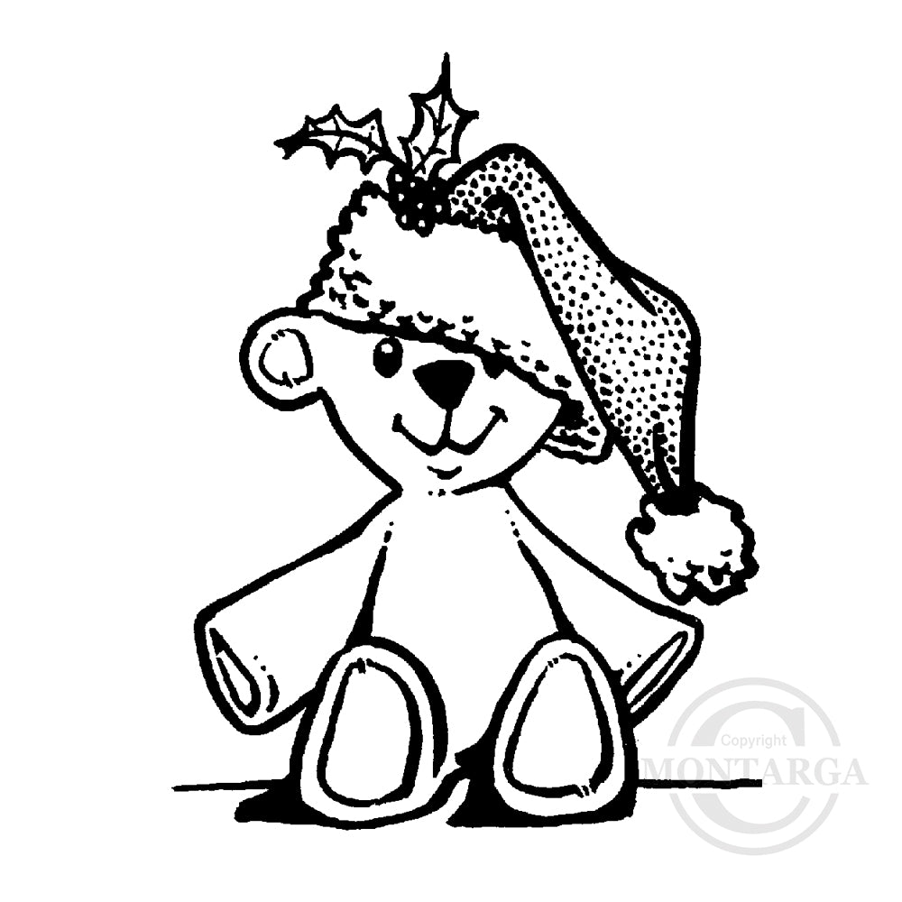 2272 D or F - Christmas Bear Rubber Stamp