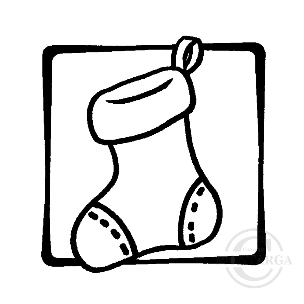 2285 C - Christmas Stocking In Frame Rubber Stamp