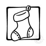 2285 C - Christmas Stocking In Frame Rubber Stamp