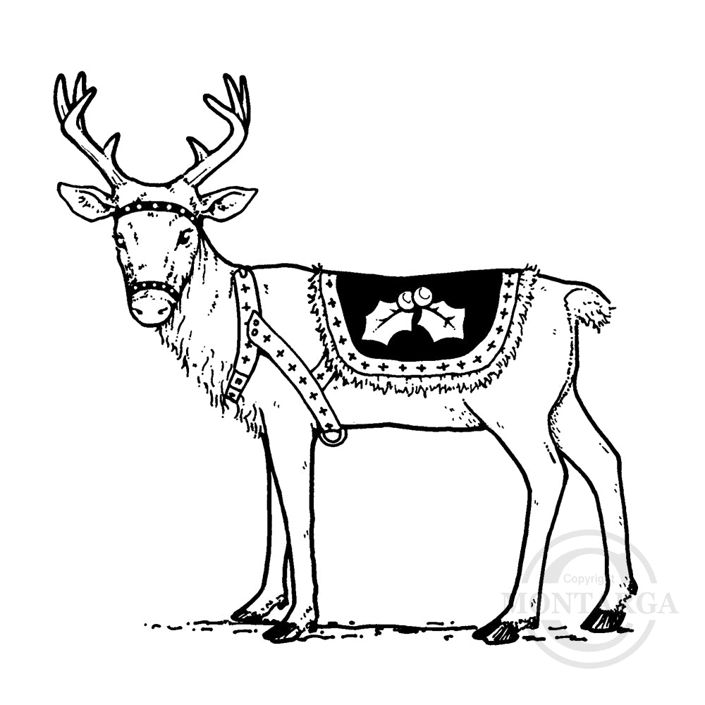 2295 G - Reindeer Rubber Stamp