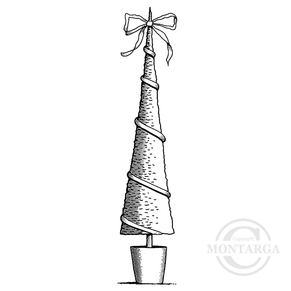 2296 FFF or BB - Skinny Christmas Tree Rubber Stamp