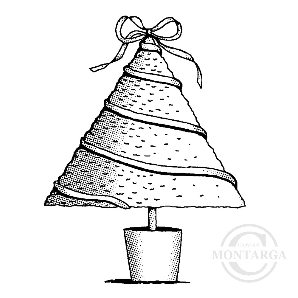 2298 G - Christmas Tree with Bow Rubber Stamp