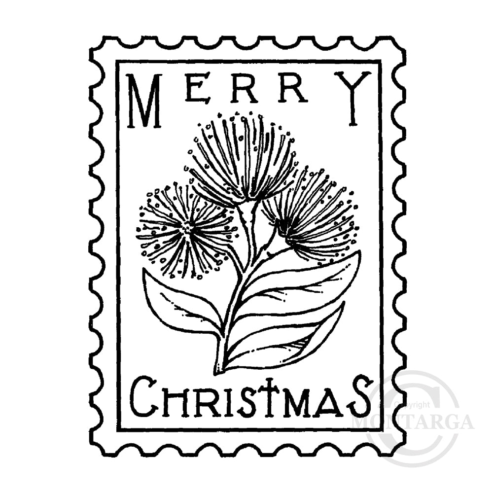 2322 D - Christmas Postage Stamp Rubber Stamp