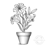 2336 GG - Lilies in Pot Rubber Stamp