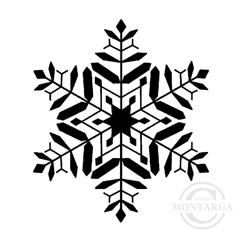 2338 A C or F - Solid Snowflake Rubber Stamp