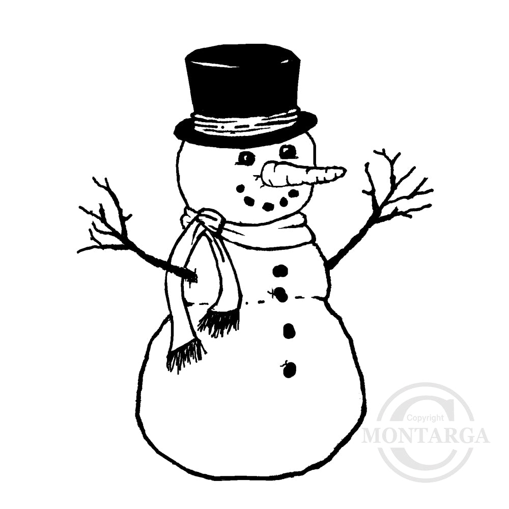 2340 F - Snowman Rubber Stamp