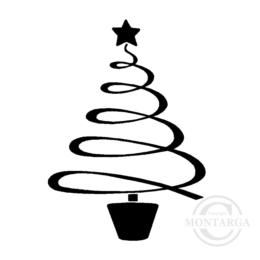 2346 C or G - Spiral Christmas Tree Rubber Stamp