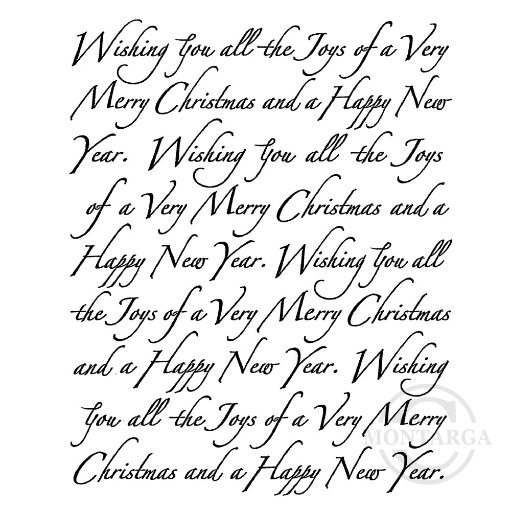 2348 I - Christmas Wording Background Rubber Stamp