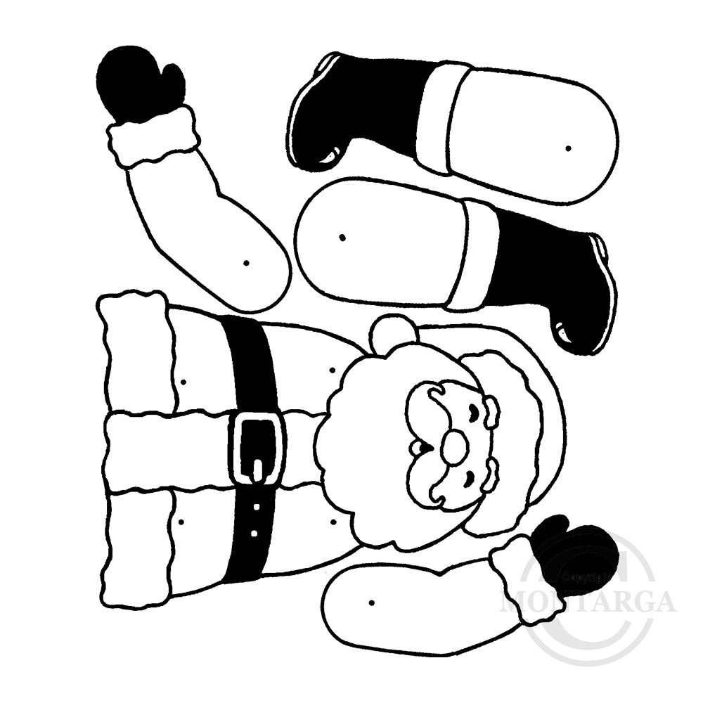 2350 G - Poseable Santa, Father Christmas Rubber Stamp