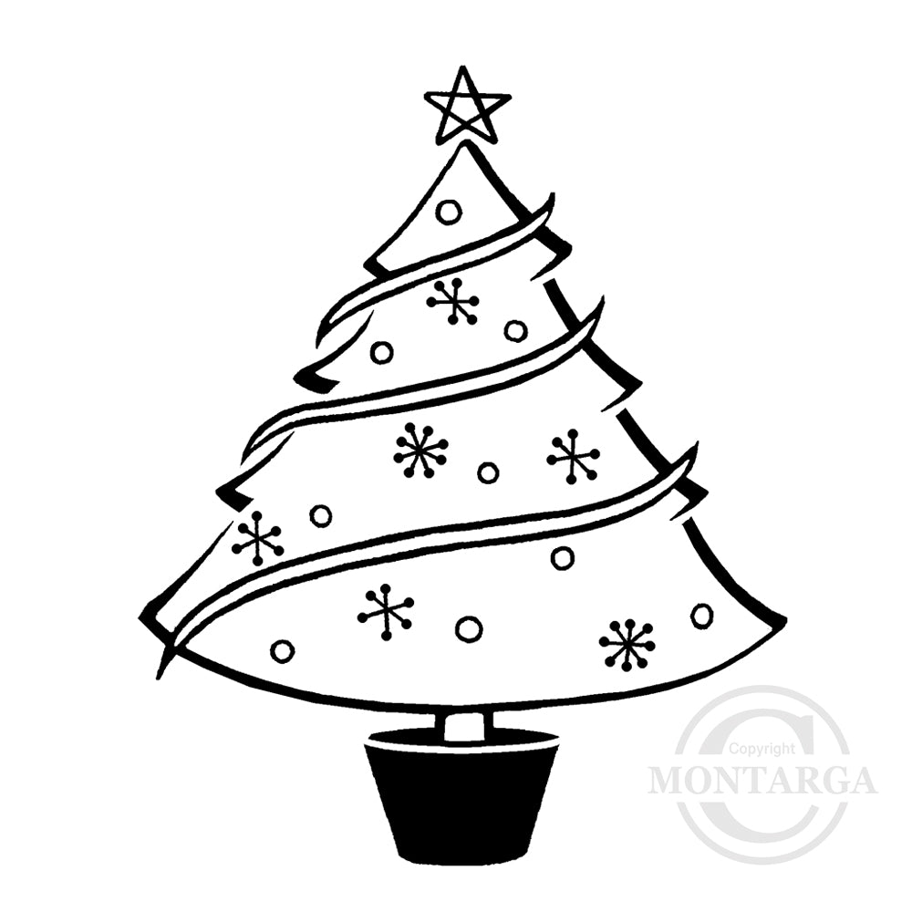 2355 G - Christmas Tree Rubber Stamp