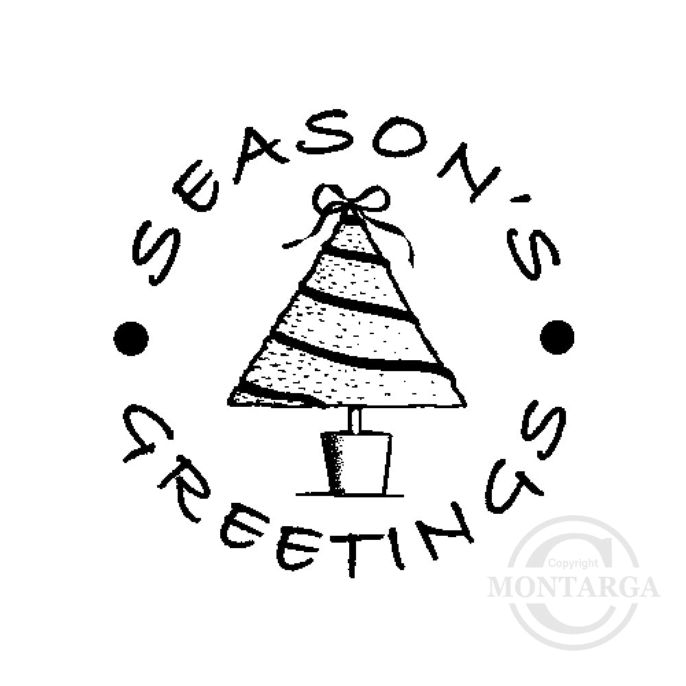 2363 C - Seasons Greetings Wording Rubber Stamp