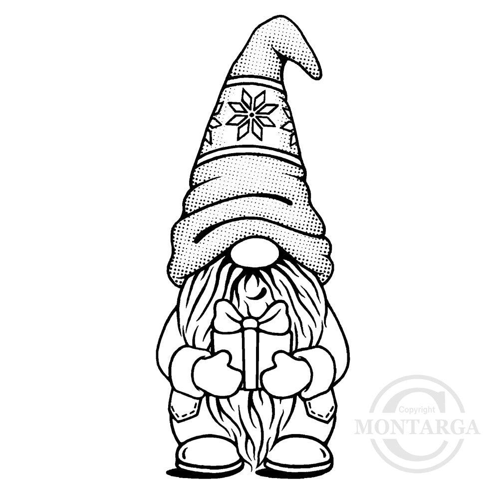 2400 FF - Christmas Gnome Rubber Stamp