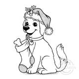 2402 G - Christmas Dog Rubber Stamp