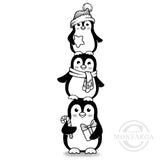 2408 FFF - Christmas Penguins Rubber Stamp