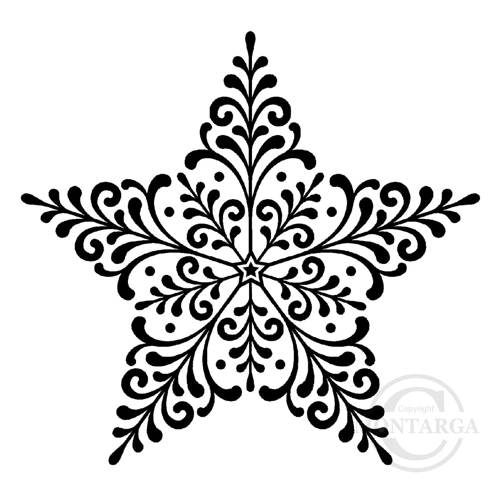 2412 G - Filigree Star Rubber Stamp