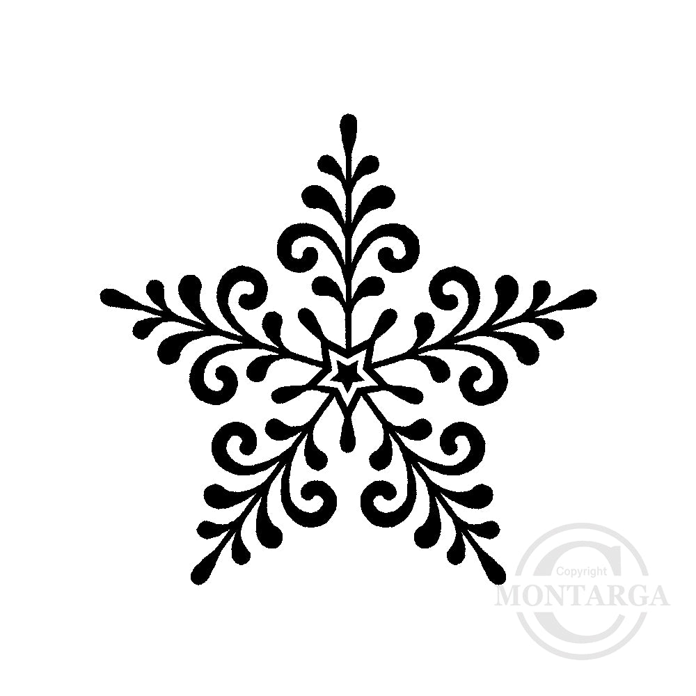 2413 C or A - Filigree Star Rubber Stamp