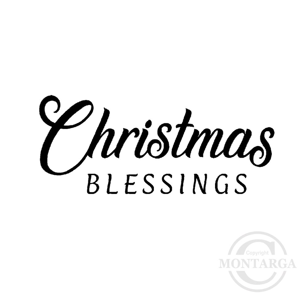 2416 B - Christmas Blessings Wording Rubber Stamp