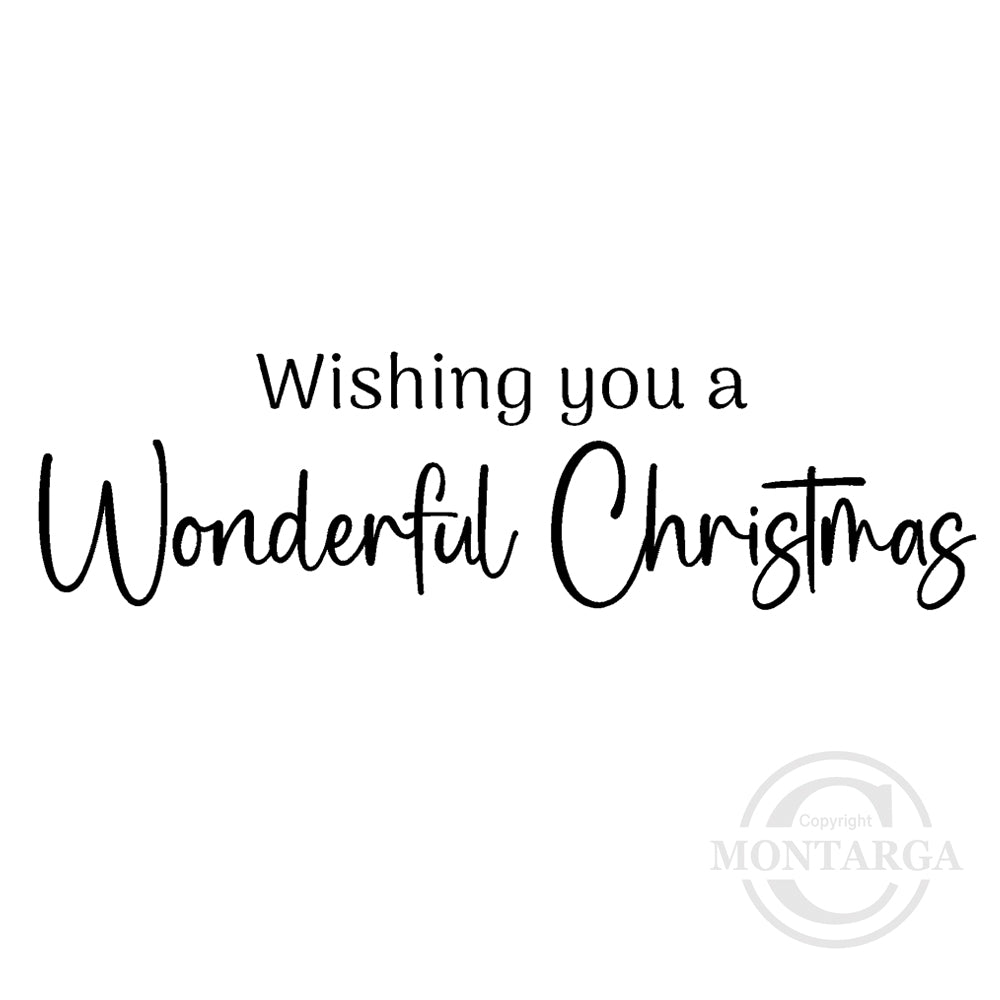 2418 BB - Wishing You a Wonderful Christmas Wording Rubber Stamp